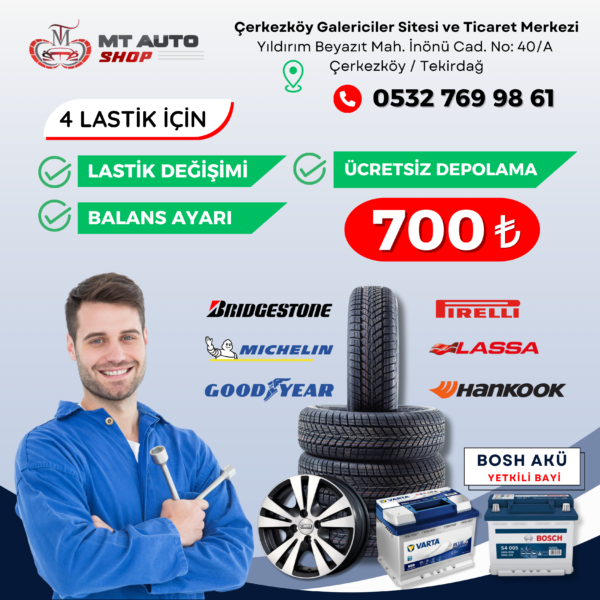 Çerkezköy lastik değişimi lastik sökme takma